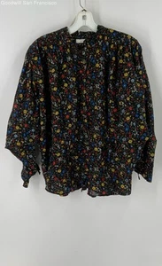 Doen Multicolor Cotton Blend Floral Long Sleeve Button Front Womens Blouse Top M - Picture 1 of 5