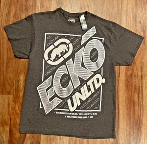 Ecko Unltd Men's T-Shirt Gray Large Gold Graphic Print T-Shirt Size Large - Picture 1 of 3