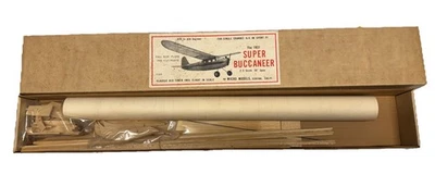 Vintage Micro Models 1937 Super Buccaneer Balsa Plane Model Kit Rc Glow Old Time - Image 1 of 4