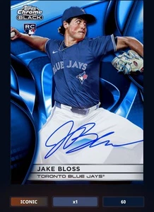 25 Topps Bunt DIGITAL Chome Black Blue Signature ICONIC Jake Bloss - Picture 1 of 1