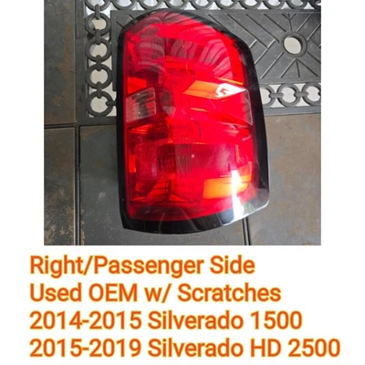 Luz trasera derecha Chevy Silverado 1500 2014-2015 usada OEM (arañazos) 15-19 2500 Foto 1 de 4