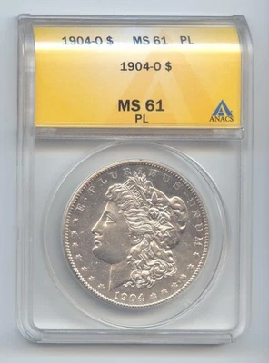 1904-O Morgan SIlver Dollar, ANACS MS-61 PL, Proof-Like - Image 1 of 2