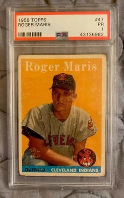 1958 Topps Roger Maris #47 PSA 1 Rookie Indians Yankees - Image 1 of 4