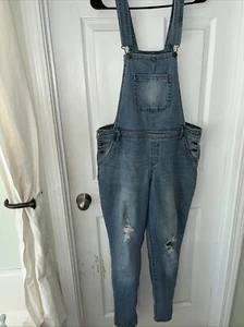 Vanilla Star Damen Denim Latzhose Gr. XL Tapered Leg Distressed Stretch - Bild 1 von 6
