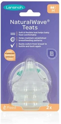 Pack de 2 tetinas de flujo medio Lansinoh NaturalWave Foto 1 de 3