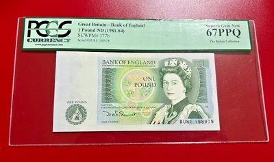1981-84 GREAT BRITAIN BANK OF ENGLAND ONE POUND PCGS 67PPQ SUPERB GEM NEW - Image 1 of 2
