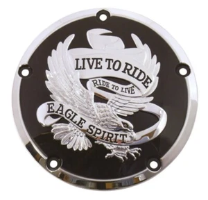 V-Factor 78161 Chrome Black Eagle Live to Ride Clutch Derby Cover 16-23 Touring - Picture 1 of 1