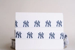 NEW YORK YANKEES 7/8" GROSGRAIN RIBBON 1,3,5,10 YARDS BASEBALL SHIP FROM USA - Picture 1 of 1