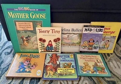 Lot 8 Vintage Kids Story Books All Pub. in 1980s Plus 1980s MadLibs - Image 1 of 4