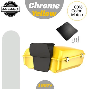 Advanblack Rushmore Chopped Tour Pack Paquete Se Adapta a 97+ Harley/Softail CROMO AMARILLO - Imagen 1 de 13