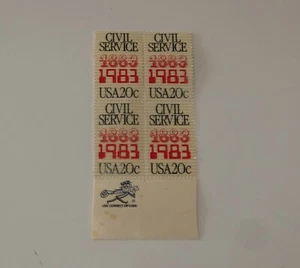US 4 Block of stamps #2053 - 20 cents CIVIL SERVICE 1983 - Picture 1 of 2