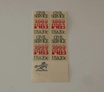 US 4 Block of stamps #2053 - 20 cents CIVIL SERVICE 1983 - Image 1 of 2