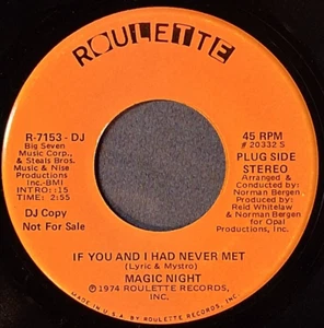 northern soul  MAGIC NIGHT   If You And I Had Never Met   ROULETTE 7153  DJ  EX+ - Picture 1 of 2