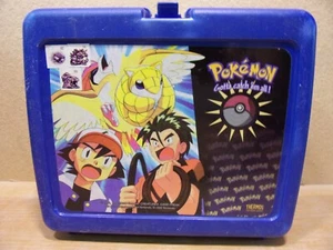 Vintage 1999 Pokemon Lunch Box Blue Nintendo Sandshrew Ash AJ  - Picture 1 of 9