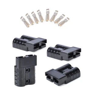 Black 4x Battery Quick Connector 50A 8AWG Plug Connect Disconnect Winch Trailer - Picture 1 of 5