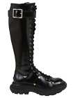 Alexander Mcqueen Leather Tread Slick Boots 40 It