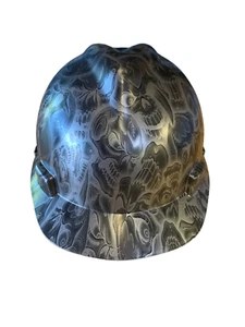 Sombrero Duro MSA V-Gard Gorra Estilo Personalizado Hidro Sumergido Negativo Locura Calaveras Satinado - Imagen 1 de 4