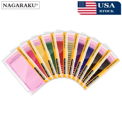 Color Eyelash Extension Brown Blue Purple Pink White Yellow Green Red Classic US - Image 1 of 4