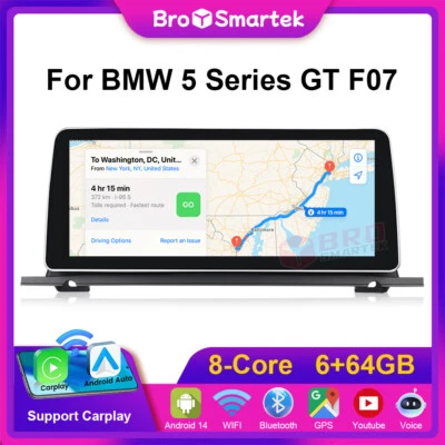 12.3" Android 14 Autoradio CarPlay BT SWC GPS DAB+ 64GB für BMW 5er GT F07 CIC - Bild 1 von 4