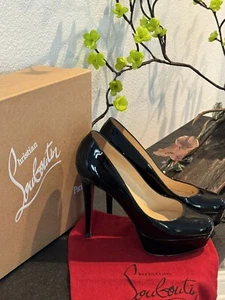 Einmal getragen CHRISTIAN LOUBOUTIN Bianca 120 Pumps Heels Lack Kalb Größe 39 - Bild 1 von 20