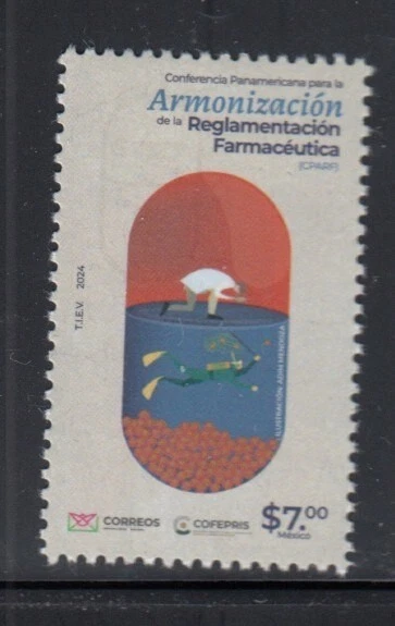 墨西哥泛美制药法规会议全新邮票 — 第 1/1 张图片