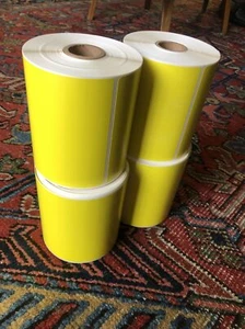 Uline YELLOW 4 Rolls 4x6 Thermal Labels Rolls 250 / 1000 For Eltron Zebra 2844 - Picture 1 of 2