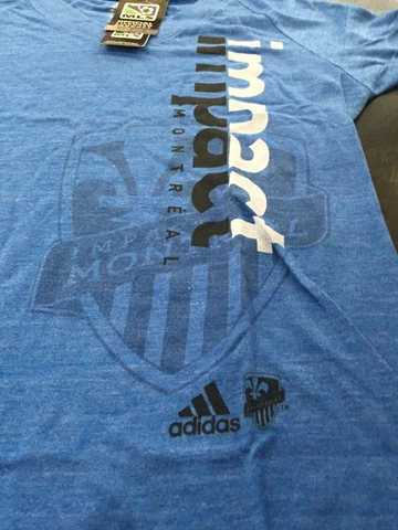 Women's MLS MONTREAL IMPACT Adidas JERSEY T Shirt L LARGE  BLUE  NWT Cover