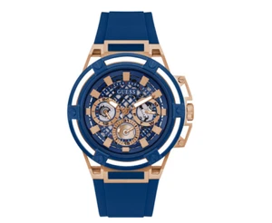NEW IN BOX GUESS Blue and Rose Gold-Tone Multifunction Watch GW0423G4 - Picture 1 of 4