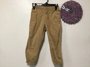 Nautica Boys Pants Size 4 Tan Elastic Waist and Cuffs Button Closure Zip Fly 182 - Picture 1 of 5