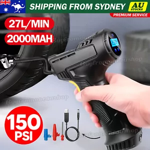 LCD Digital Handheld Automatic Cordless Tyre Inflator Air Car Compressor Pump - Picture 1 of 11
