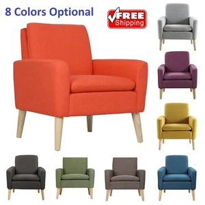 8 Color Modern Accent Armchair Single Sofa With Soft Cushion Fashion Simplicity - Picture 1 of 20