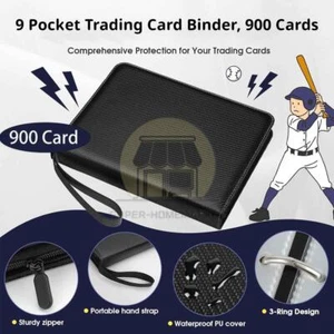 900 Cards Pocket Trading Card Binder 9 Pocket Trading Card Album Folder Case US - Picture 1 of 12