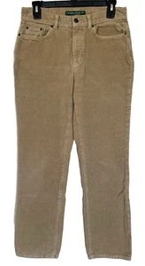 Lauren Ralph Lauren Beige Jeans Wide Wale Corduroy Womens Size 6 Green Label - Picture 1 of 7