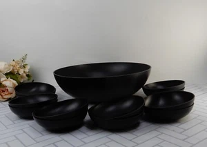 Large 13-7/8" Melamine Large Salad Bowl W/ 12 Small Bowls Set. - Picture 1 of 4