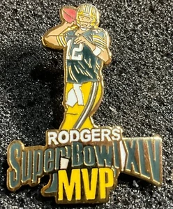 Green Bay Packers Aaron Rodgers Die Cut Player Super Bowl 45 MVP Collector Pin - Picture 1 of 1