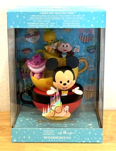 DISNEY WDW 50TH ANNIV WONDERGROUND MICKEY, MR TOAD, ORANGE BIRD TEACUP FIGURINE - Picture 1 of 7