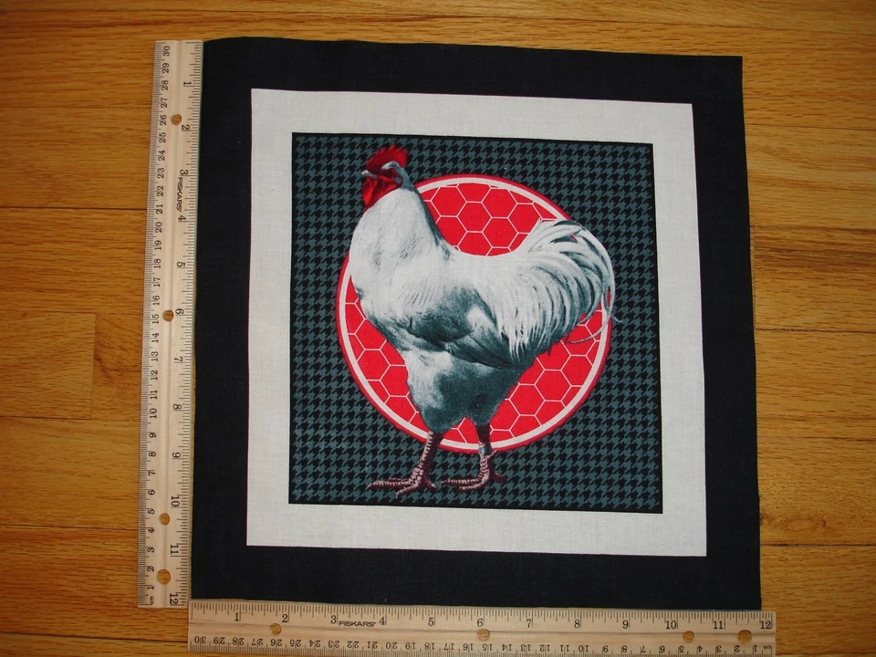 Bloque de tela de edredón de algodón espiga de gallo/gallina (A) 9 1/2" x 9 1/2" Foto 1 de 1