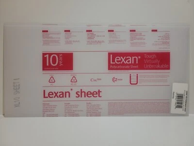 Lexan Polycarbonate Plaskolite XL10 Clear Sheet 12in x 24in .093 Thick (Qty #2) - Image 1 of 4