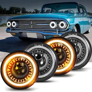 4PCS 5.75" 5-3/4 inch LED Headlights Hi/Lo Beam DRL for Chevy Chevelle 1964-1970 - Picture 1 of 10