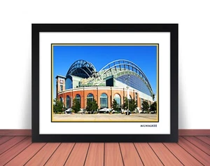 Framed MILWAUKEE BREWERS Miller Park Photo Picture Stadium - 8x10 or 11x14 (SCW) - Picture 1 of 15