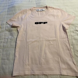 OFF WHITE Women M Casual Short Sleeve T-Shirt Light Pink Authentic - Picture 1 of 7