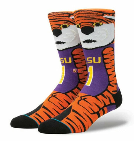 Lot 2 Pairs Stance NCAA Louisiana State University LSU Tiger Large L Basketball Cover