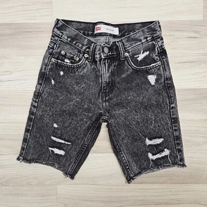 LEVIS Boys Black 511 Slim Distressed Shorts Size 10 - Picture 1 of 6
