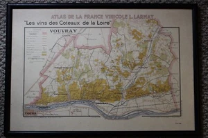 Loire Valley France Wine Atlas Map (Vouvray), Louis Larmat 1946 - Picture 1 of 3