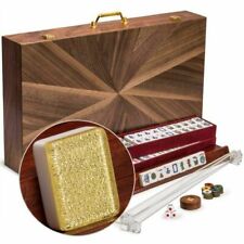 YMI American Western Mahjong Set Golden Fortune with Inlaid Wooden Case