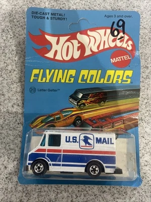 Hot Wheels 1975 EE. UU. Camión de correo postal colores voladores, tarjeta sin perforar Foto 1 de 4