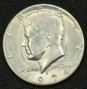 1974 D Münzzeichen zirkuliert vz-Details Kennedy Half Dollar - Bild 1 von 4