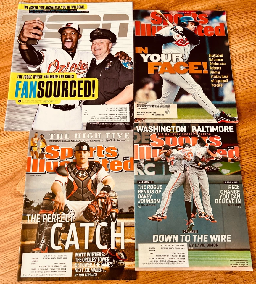 4 Orioles Sports Illustrated ESPN issues Roberto Alomar Adam Jones Matt Wieters - Image 1 of 1