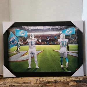 20x14 Miami Dolphins Framed Picture TAGOVAILOA HILL NFL FOOTBALL - Picture 1 of 13