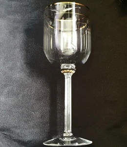 Lenox Liberty Gold Trim Cut Glass 8.5" Water Goblet(s) Excellent Multiples Avail - Picture 1 of 4